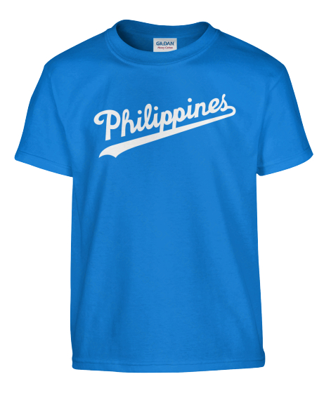 Philippines Script Kids Shirt by AiReal Apparel in Royal Blue